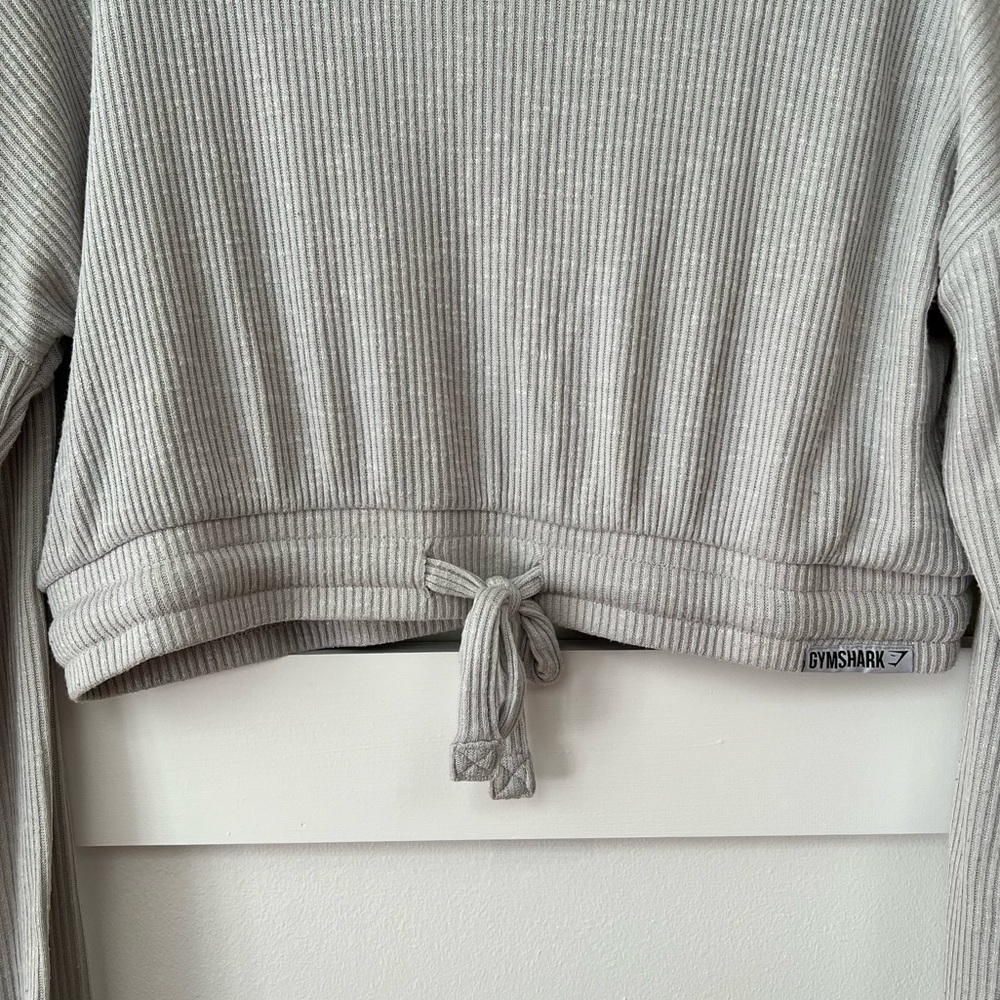 Gymshark Relaxed Ribbed Cropped Sweater in Pistachio Ice Cream - Picture 3 of 5